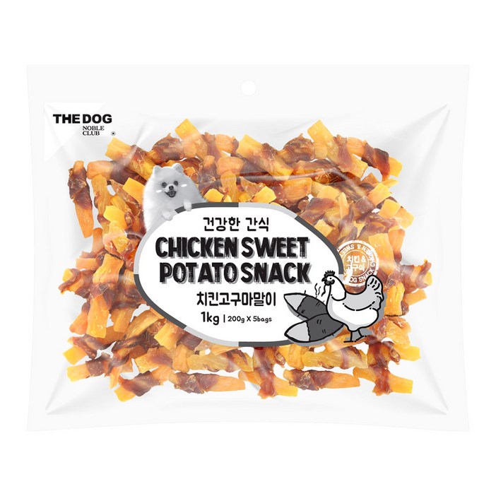 더독 건강한 강아지 간식 고구마 말이 1kg, 고구마 치킨 혼합맛, 1개