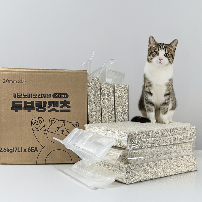 두부랑캣츠 이코노미 오리지널 고양이 모래 무라벨