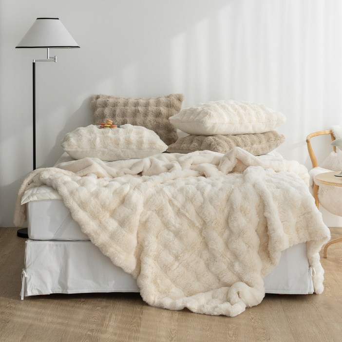 헬로우슬립 구름 밍크퍼 극세사 이불 겸 담요