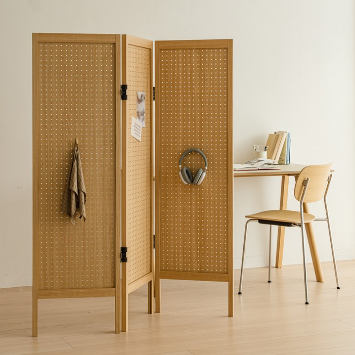 우드레이 바인 스탠드 타공파티션 3단 1500, 메이플