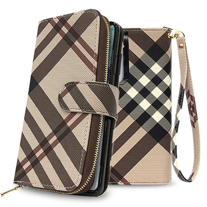 모너버리 레더 지퍼 휴대폰 케이스 지갑형