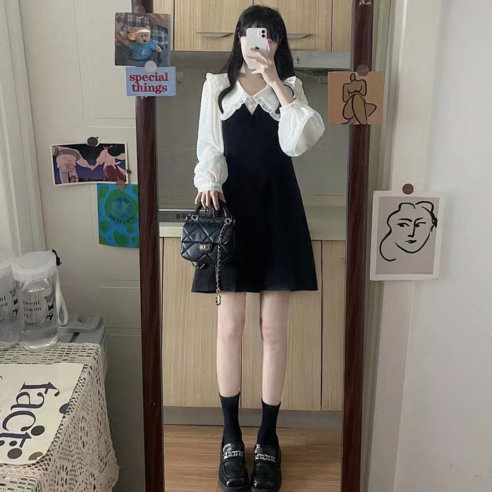 피어니스트 프릴 카라 A라인 미니 원피스 피어니스트 프릴 카라 A라인 미니 원피스