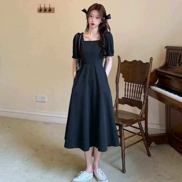 피어니스트 페어리 스퀘어넥 미디 원피스 빅사이즈 포함