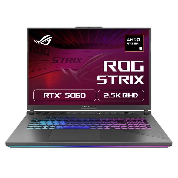에이수스 2025 ROG 스트릭스 G18 라이젠9 라이젠 9000 시리즈 지포스 RTX 5060, Eclipse Gray, G814FM-S9020, 1TB, 16GB, Free DOS