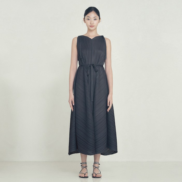 피네플리츠 뉴 리본 민소매 원피스 3 Color