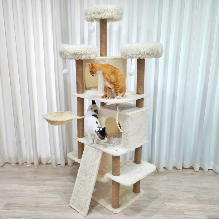 마아 프리미엄 고양이 스크래쳐 캣타워 대형 PTWT-01, 1개