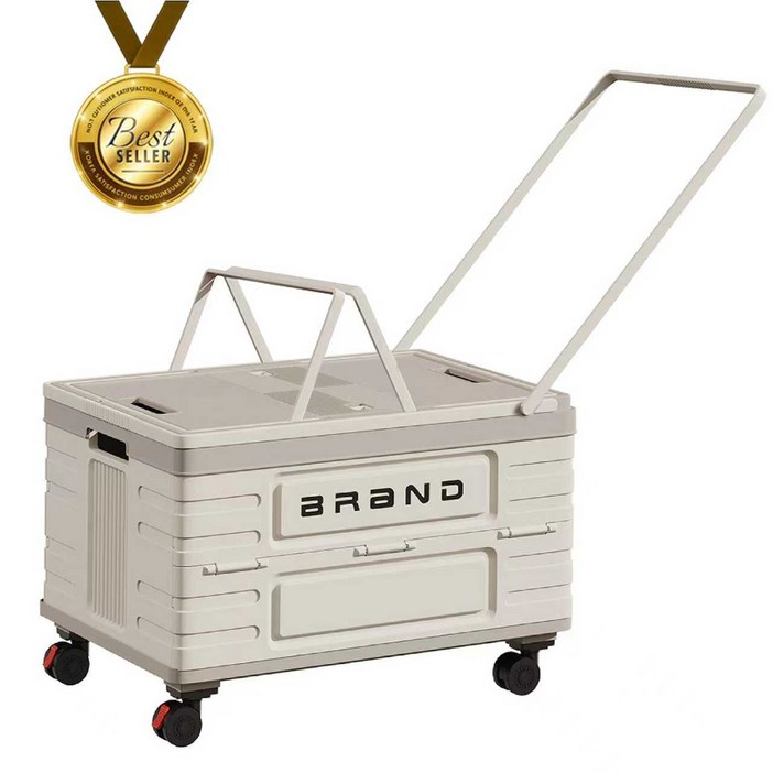 오웨테 업그레이드 접이식 리빙박스 대용량 이동식 수납장 다용도 캠핑 폴딩박스 트렁크 정리함, 플라스틱 뚜껑