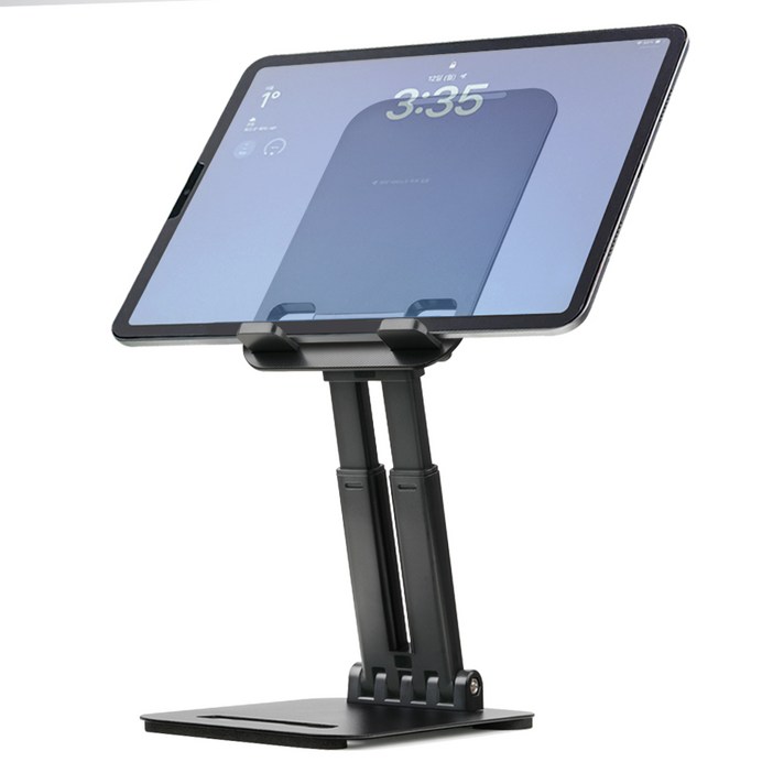 스위코 높이조절 접이식 태블릿 거치대, 1개, 블랙, ST2