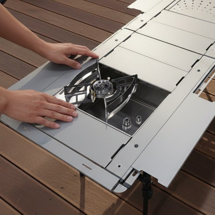 네츄럴캠프 캠핑용 IGT 버너 원버너플레이트 파워플레이트 스토프 캠핑테이블, 블랙, 1개