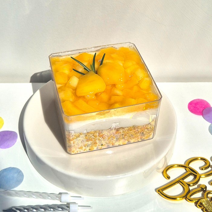 까까묵자 강아지 케이크 생일상 수제간식, 1개, 350g, 망고