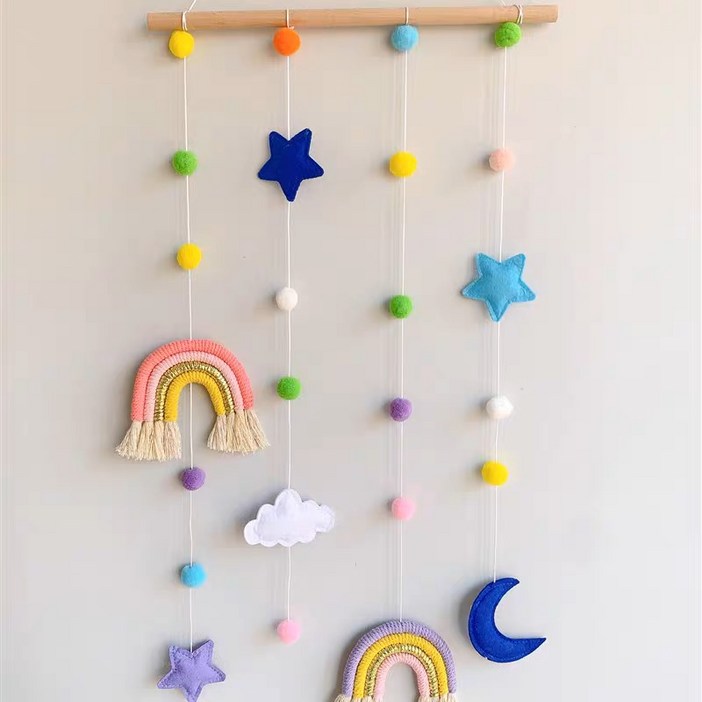 무지개별 마크라메 월행잉: 아이방을 위한 감성 인테리어, 다채로운