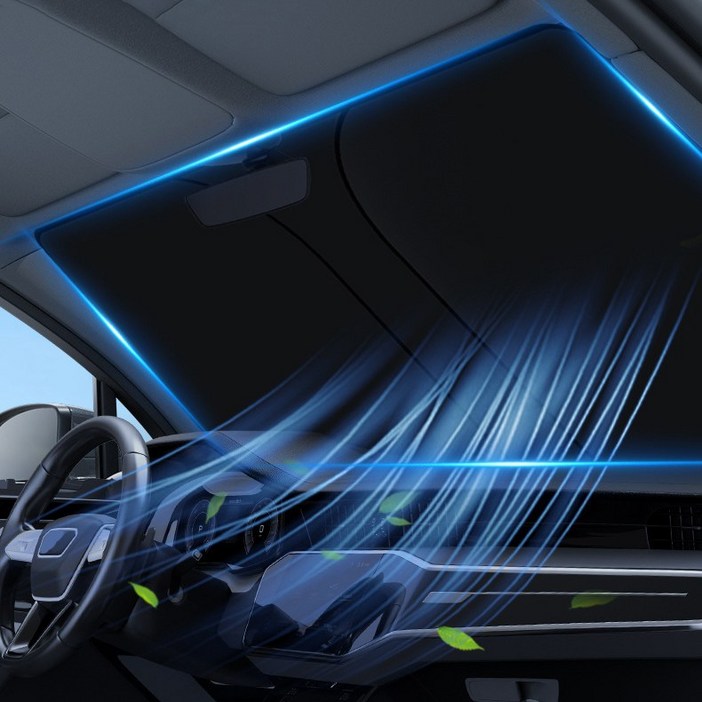 제로투 차량용 원터치 앞유리 햇빛가리개, 블랙, 1개