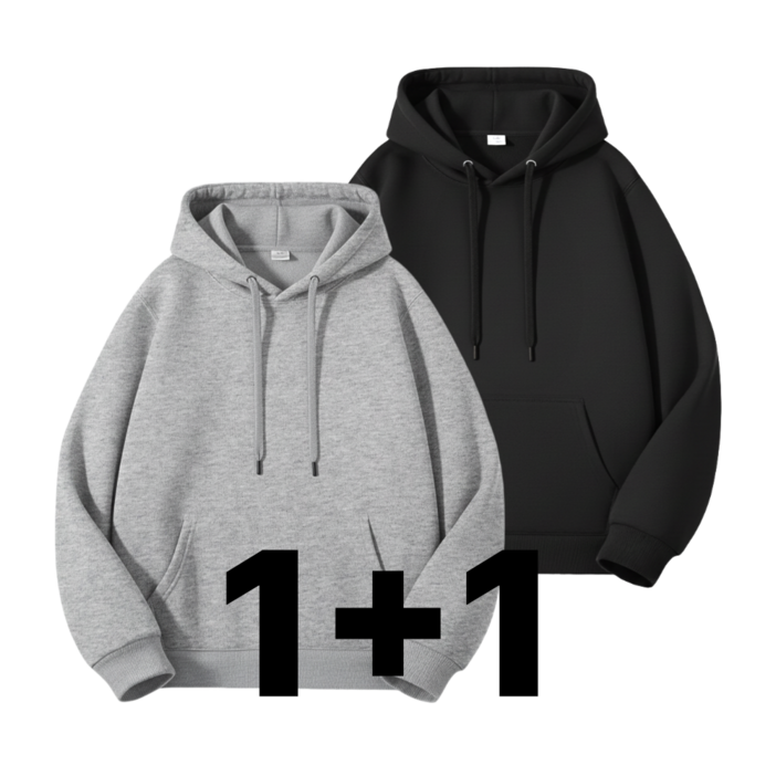 AnnLine 남녀공용 무지 오버핏 후드티