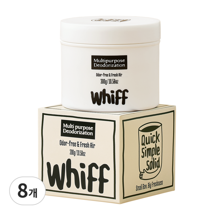WHIFF 위프 탈취제 화장실 집안 방 홀애비 악취 냄새 탈취제 제거제 천연 편백 오일 함유, 300ml, 8개