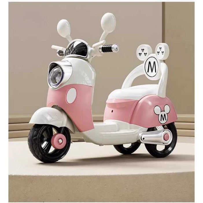 어린이 전동 오토바이 승용완구 드라이브 파워휠 이동 미키 어린이용 전기 삼륜차