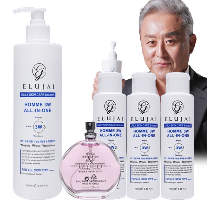 엘루자이 옴므 3W콜라겐 올인원 남성 스킨 로션 크림 올인원 화장품 아이디어공간, 1개, 850ml