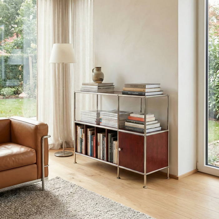 에프룸 미드센츄리 거실 인테리어 모듈 수납장 NF600, 3단, 자작 원목