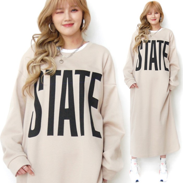 통통마녀   기모 뉴 스테이트 롱 원피스 5599 착용 4컬러   빅사이즈   기모 원단 사용