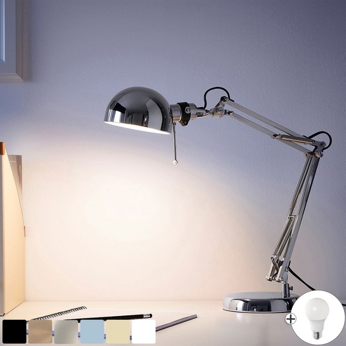 이케아 단스탠드 독서등 작업등 포르소 LED전구증정