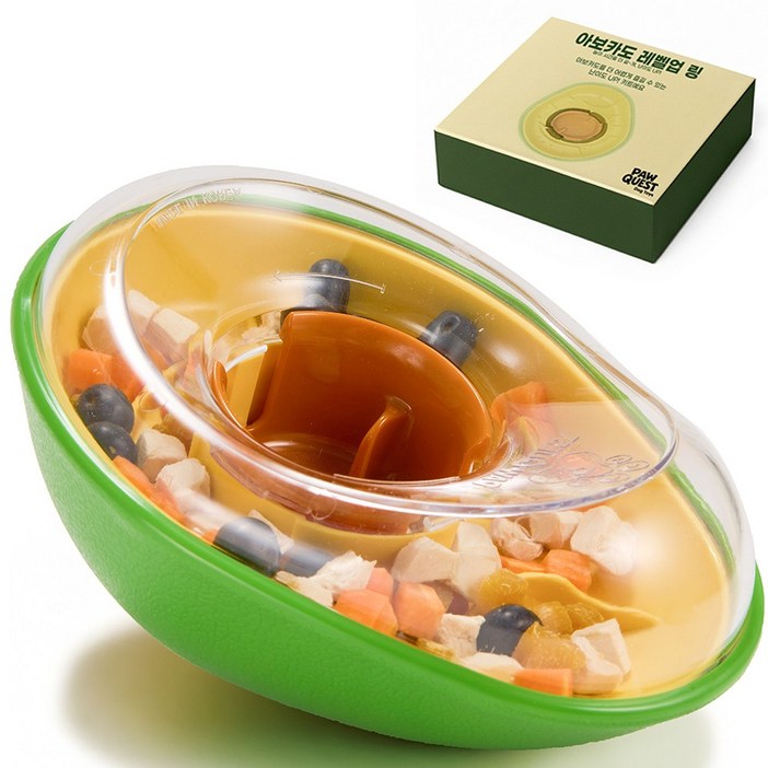 포우퀘스트 아보카도 흘림방지 노즈워크 강아지 간식 장난감, 1세트, 혼합