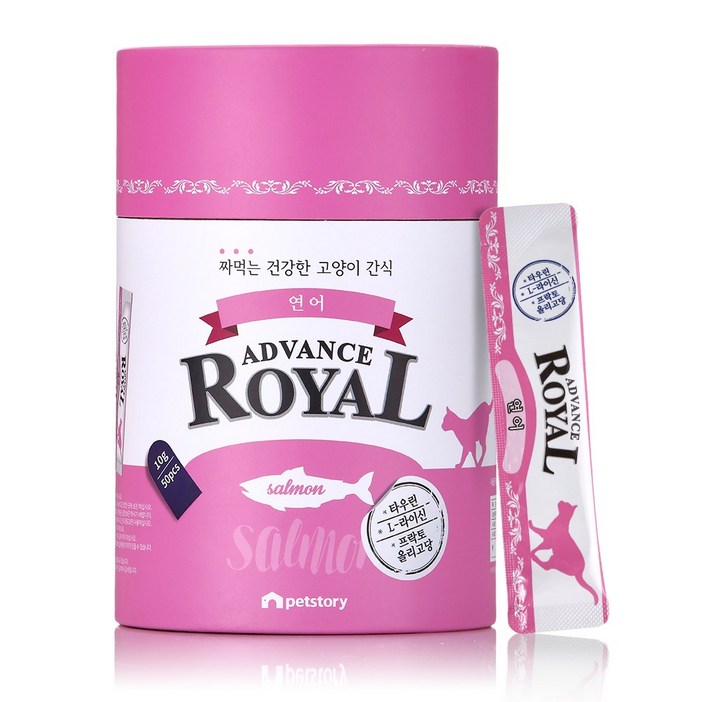 어드밴스 로얄 스틱 짜먹는 고양이 간식 츄르, 50개, 10g