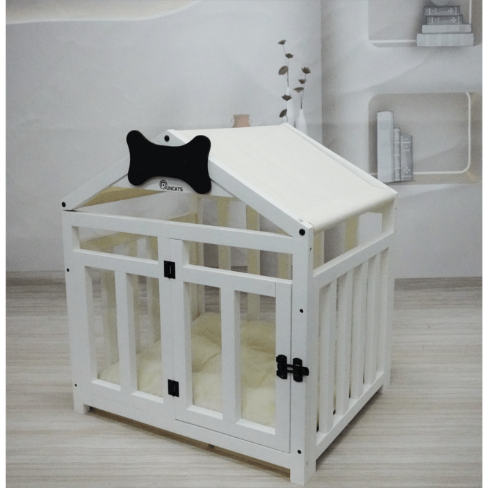 Runcats런캐츠 강아지집 원목재질 실내 사계절 사용가능 문이 달리는 럭셔리한 개집 별장 급속 설치 심플한 스타입과 통기성 좋은 스타입중 선택가능
