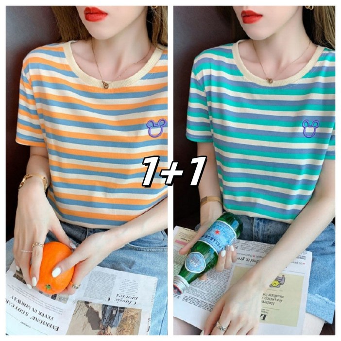 SALENEW 11 여름여성반팔티여성티셔츠스트라이프티셔츠프린팅티셔츠라운드티셔츠여성 반팔여성오피스룩등산티셔츠세미와이드소프트 원단S5XL