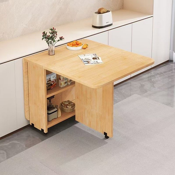 확장형 이동식 접이식 테이블 수납형 틈새 폴딩 책상, 1인용, WOOD