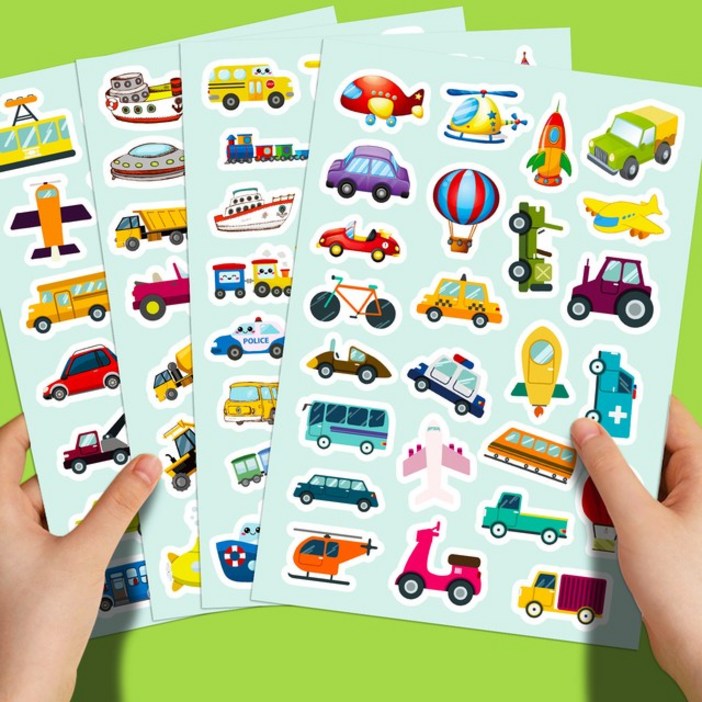 교통수단 스티커 B형 세트 자동차 배 비행기 버스 경찰차 포크레인 우주선 꾸미기