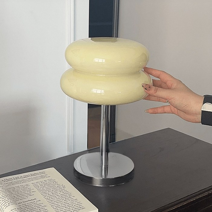Mayho 마카롱 무드등 모던 미드센츄리 led 방등 3단계 조명조절 수면등 집들이선물, 크림 옐로우