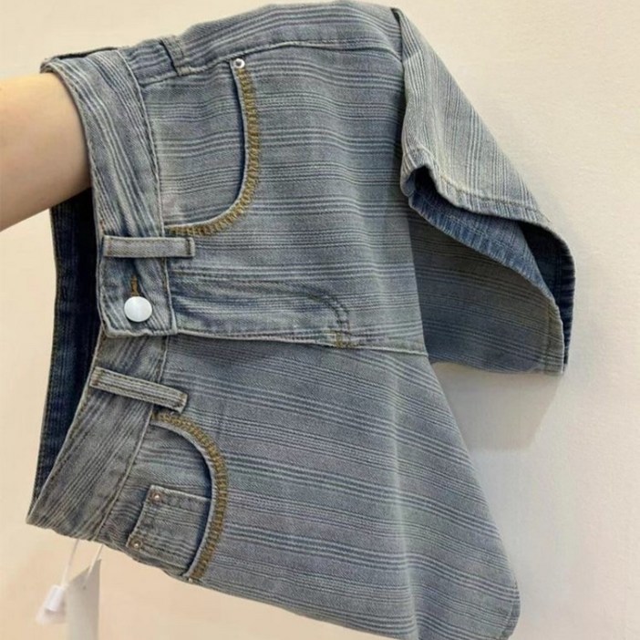 VIISHOW 여성 여름 얇은 스판 청반바지