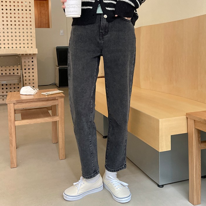 바잉몰 여성 [155,160,165 ~2XL] 후회안해 스판 와이드 롱 데님팬츠