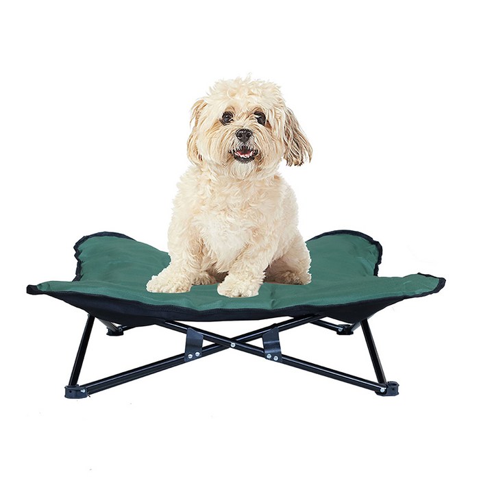 강아지 애견 캠핑 체어 침대 해먹, 1개, 딥그린