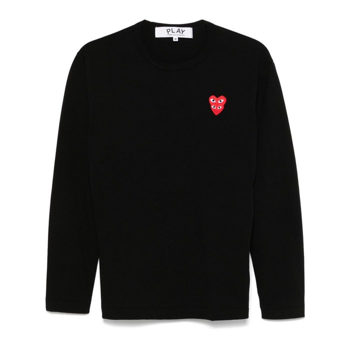 꼼데가르송플레이 하트 패치 티셔츠