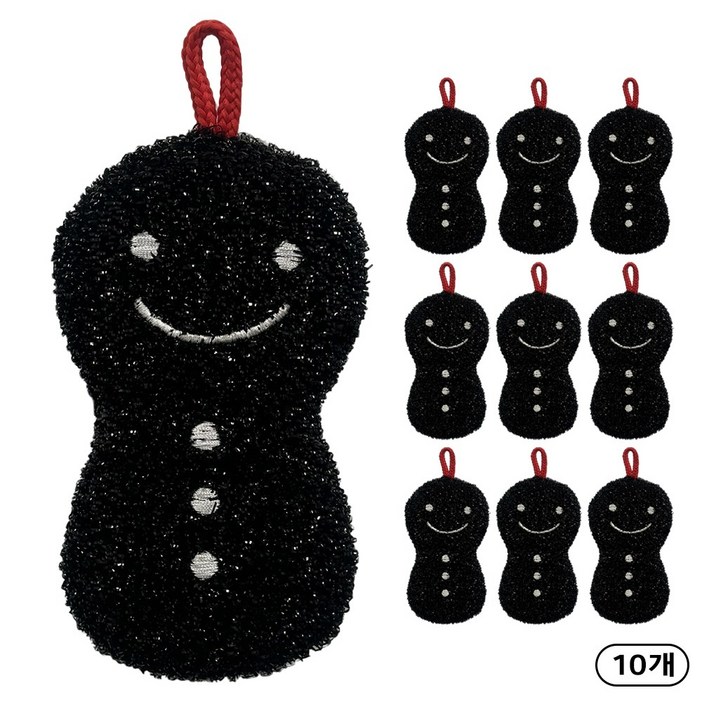 크린라이프 눈사람(블랙)수세미 10P, 2세트, 5개