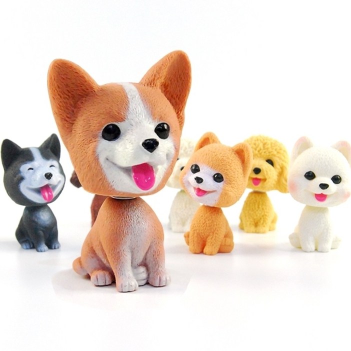 차량용 강아지 흔들 인형 자동차내부꾸미기 차꾸미기 차량흔들인형 차량장식인형 자동차장식인형