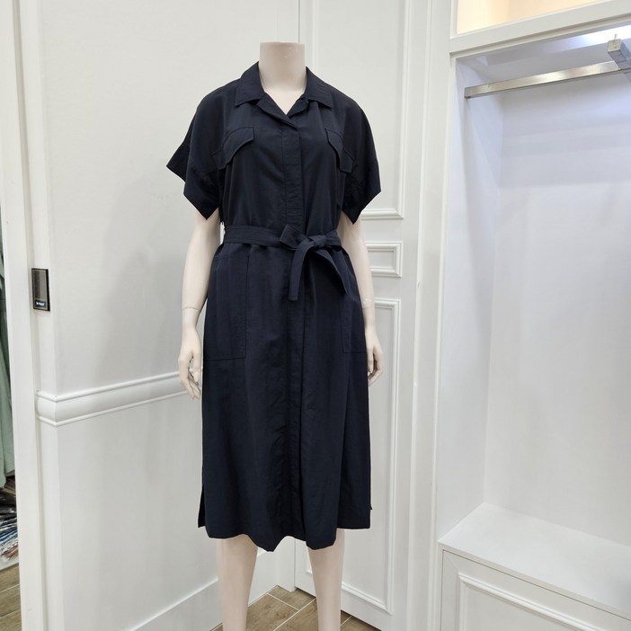 프렐린 ,프렐린진주모다아울렛허리 벨트 반팔 카라넥 원피스RJO232170