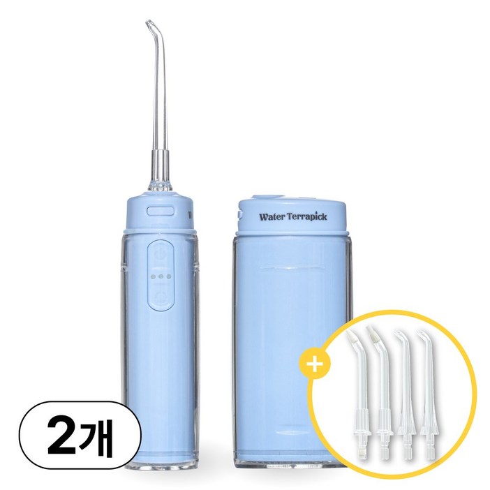 치과약국납품 워터테라픽 포켓 휴대용 접이식 무선 구강세정기, 2개