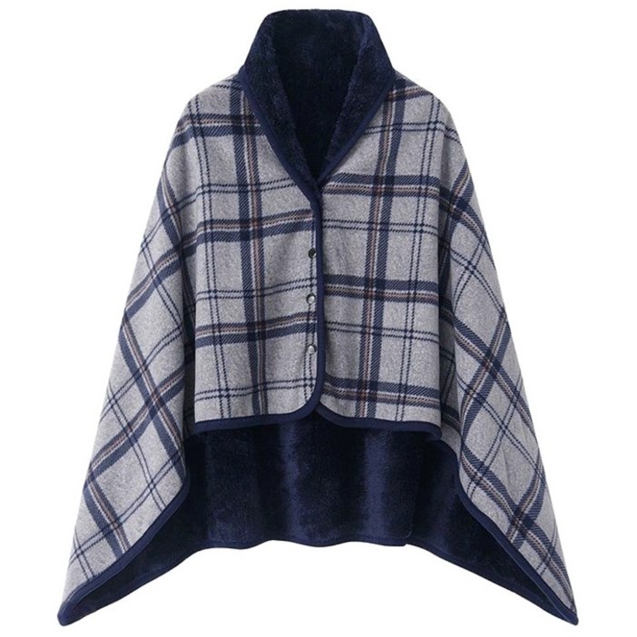 미소라인F 대형 똑딱이 망토담요 140x100cm 무릎담요 치마담요