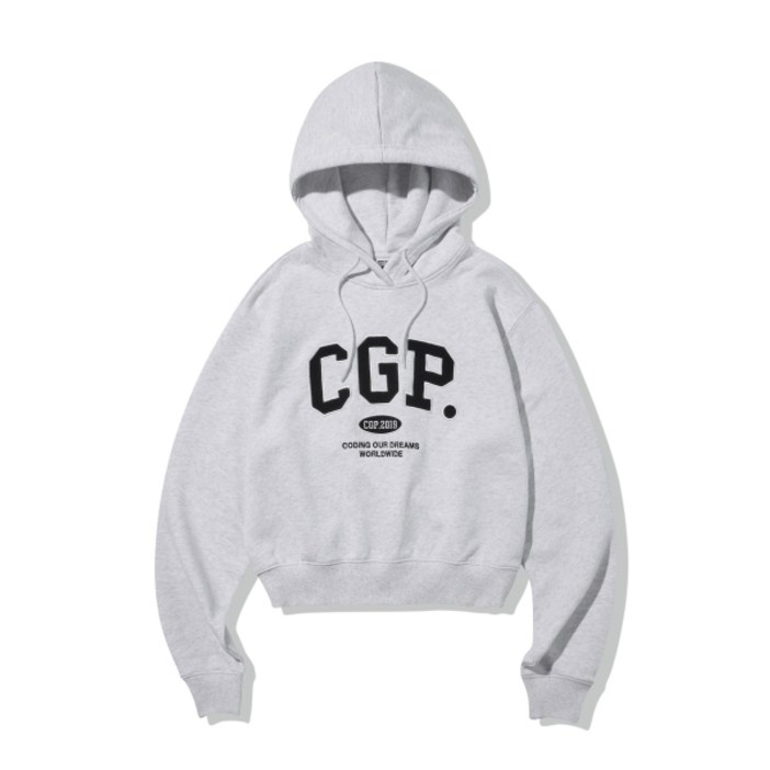 우먼 코드그라피 CGP 아치 로고 크롭 후디_라이트 그레이 CBDWWTH002MG 321346