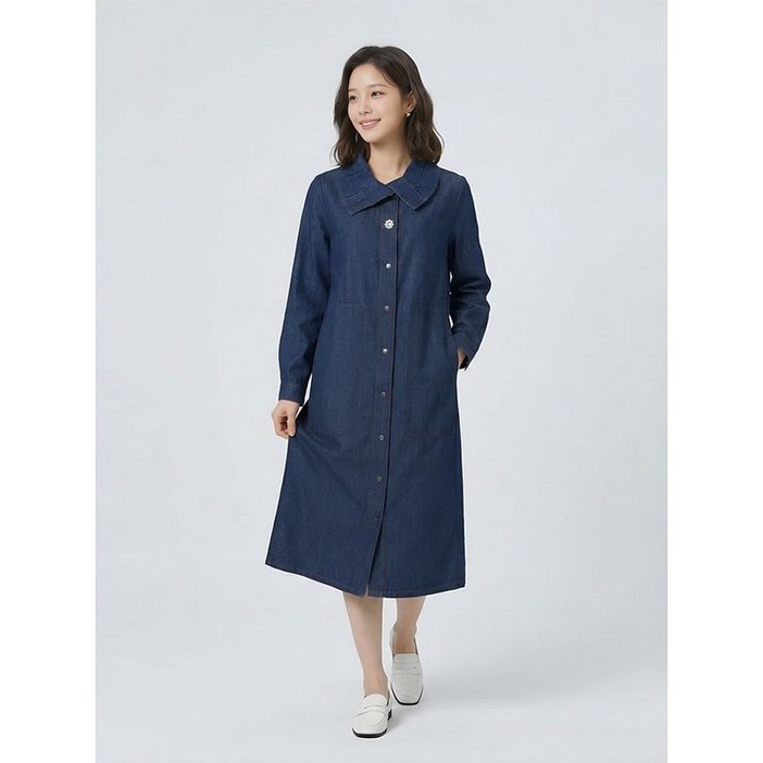 프렐린 카라포인트 데님 원피스 -R1JO231480A