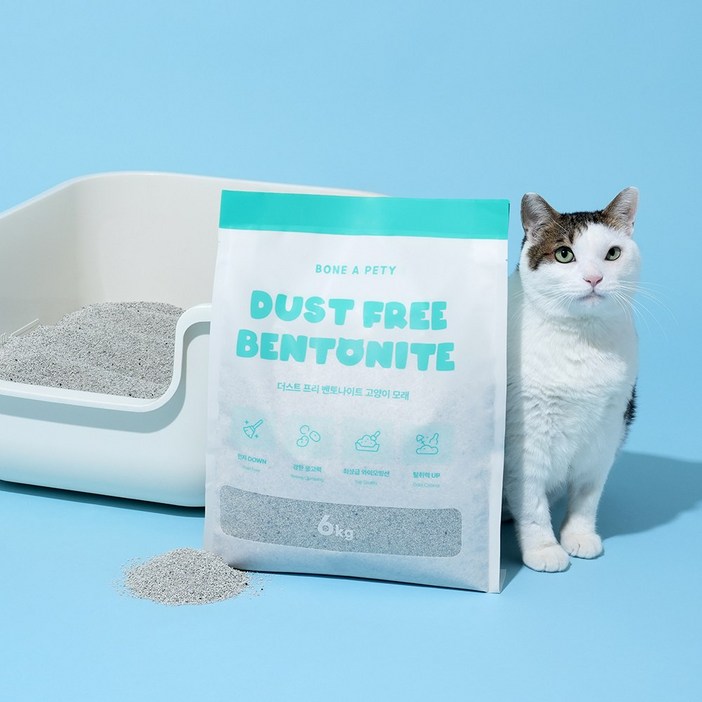 본아페티 프리미엄 고양이 벤토나이트 먼지 없는 모래 와이오밍산, 6kg, 6개, 고양이편안한무향