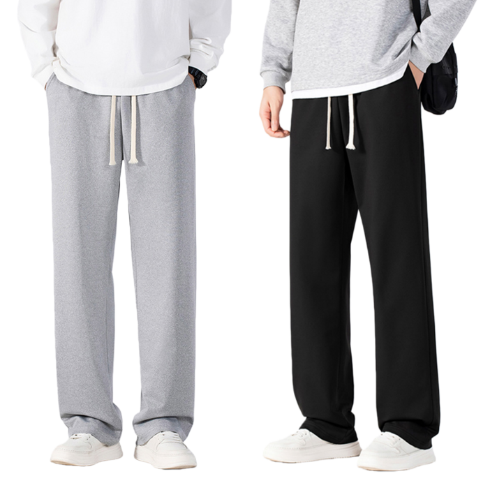 1+1남성 트레이닝바지 와이드 슬랙스 바지 츄리닝바지 2장세트 Smopig