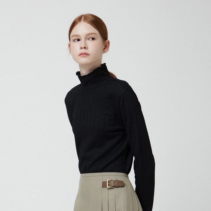 레이스 하이넥 티셔츠C254PSM054