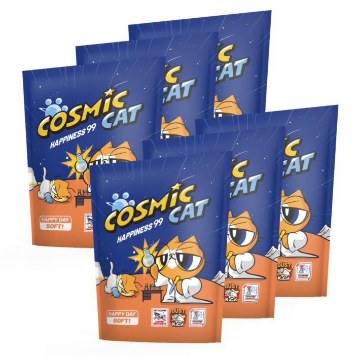 코스믹캣 해피데이 소프트 벤토나이트 고양이모래 6kg 총 6봉(총 2박스 배송), 6kg, 6개, 해피데이 소프트
