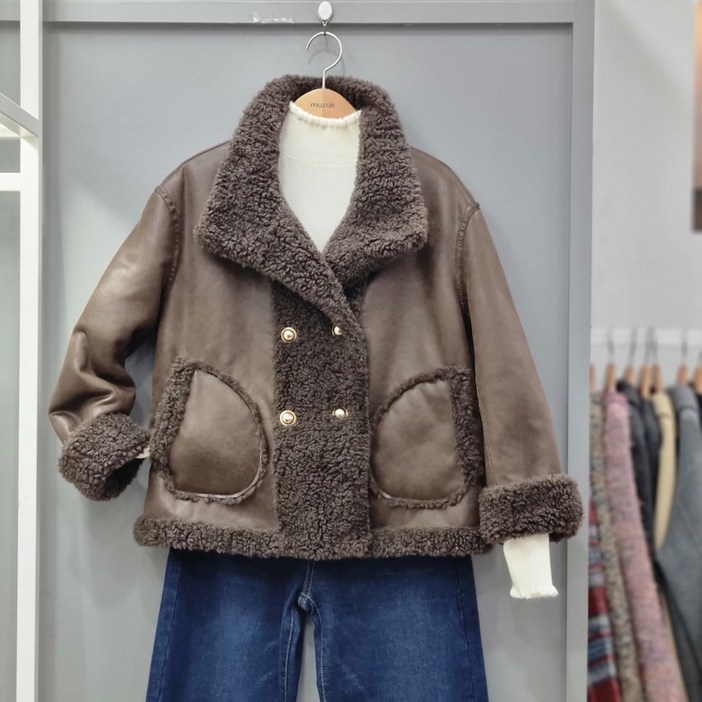 무자크 리버시블 뽀글 더블버튼 자켓 MP9LT11