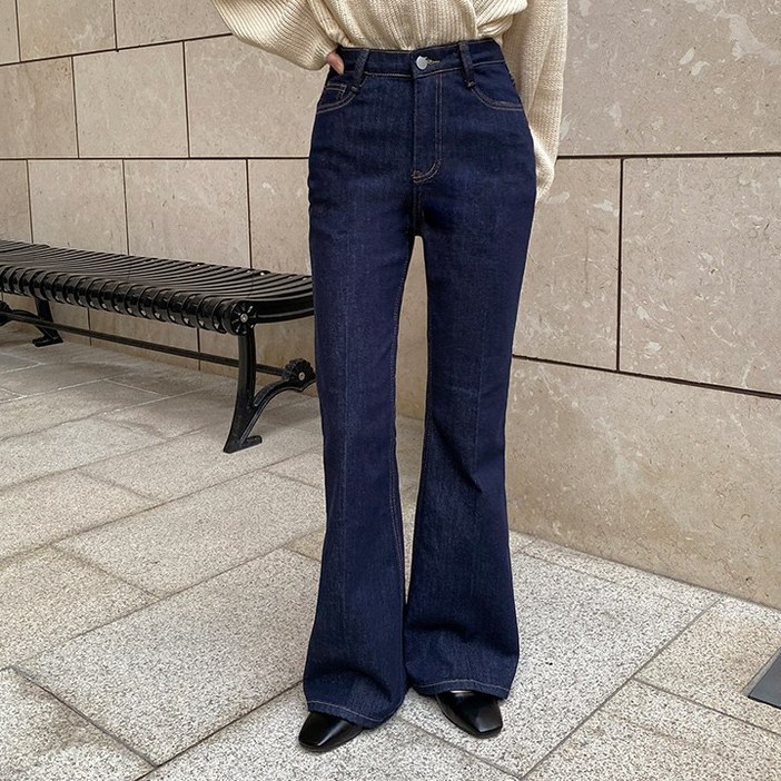 바잉몰 여성 made4size 페닌 논페이드 레직기 스판 부츠컷 생지 데님 팬츠 3color