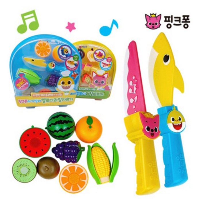 핑크퐁 멜로디 과일자르기 핑크퐁아기상어, 택1 배터리 교체 요망, 1개 핑크퐁 멜로디 과일자르기 핑크퐁아기상어, 택1 배터리 교체 요망, 1개