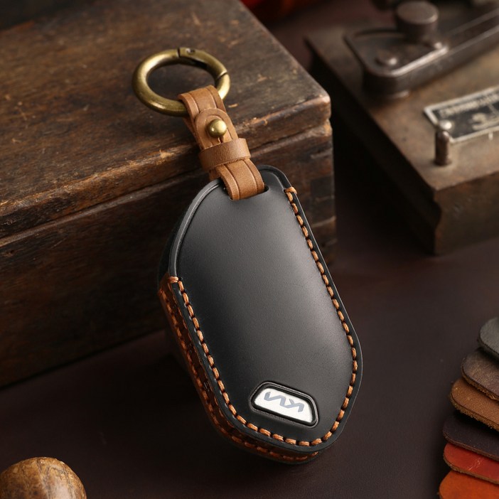 기아 호환 가죽 키케이스 더뉴 쏘렌토 MQ4 K5 모닝 EV9, 블랙