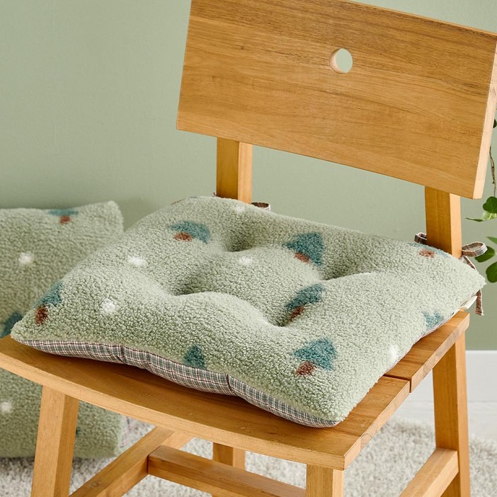 [모던하우스 인천점]  L 뽀글이 식방석 그린 트리 40x40 -[NF4125023]